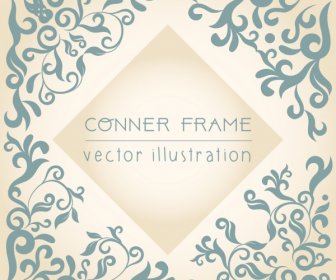 Document Corner Frame Template Classical Flat Curves Decor