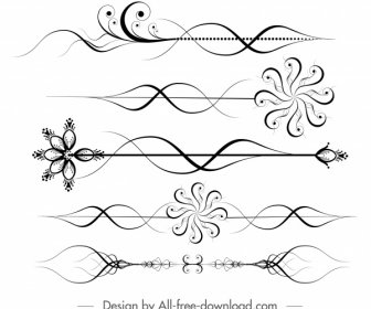 Elementi Decorativi Del Documento Eleganti Curve Piatte Frecce Forme
