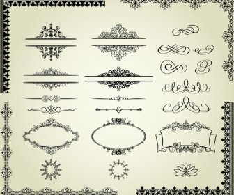 документ декоративных элементов формальные европейские симметричные кривые формы