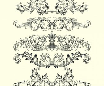 Document Decorative Templates Elegant Classical European Symmetric Shapes