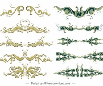 Document Decorative Templates Elegant Vintage Symmetric Curves