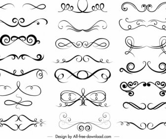 Document Design Elements Symmetrical Curves Sketch