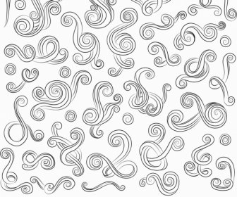 Documents Ornament Elements Collection Swirled Lines Sketch