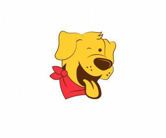 dog face logotype icon cute handdrawn cartoon sketch