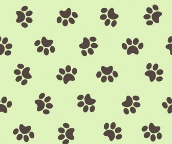 Dog Foot Prints Background Repeating Design