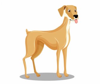 Dog Icon Cartoon Character Sketch Standing Gesture