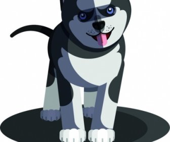 O ícone Do Cão Coloriu O Esboço 3D