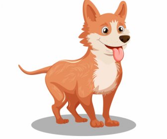 Dog Icon Cute Cartoon Sketch