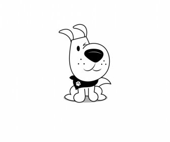 Hund Symbol Logo Niedliche Handgezeichnete Skizze