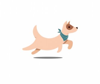 ícone Do Logotipo Do Cão Esboço Dinâmico De Execução