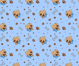 Dog Pattern Cute Repeating Cartoon Design