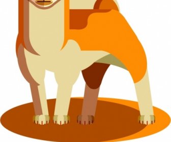 Dog Species Icon Orange 3d Design