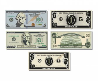 dollar cash icons flat classic design