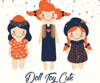 Dolls Background Cute Girl Icons