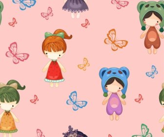 Bambole Modello Farfalle Arredamento Simpatici Personaggi Dei Cartoni Animati Schizzo
