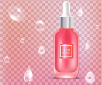 国内広告バナーの光沢のあるボトル ピンク アイコンの装飾