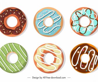 Donut Elementos De Diseño De Círculo Plano Boceto