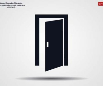 Tür Schwarz Symbol Vektor