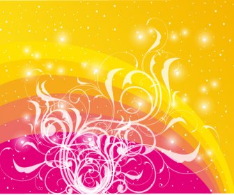 Dotted Colored Vector With Swirls Design