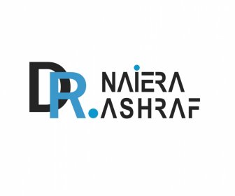 Dr Naiera Ashraf Logo Modèle élégant Plat Mots Décor