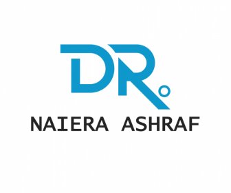 Dr Naiera Ashraf Logotipo Plantilla Textos Elegantes Boceto