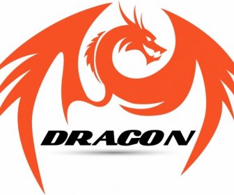 Dragon Icon Naranja Estilo Dibujado A Mano