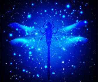 Dragonfly Biru Abstrak Latar Belakang