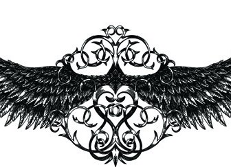 Draw Wings Ornaments Design Vector
