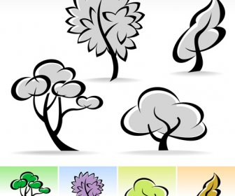 귀여운 나무 벡터 그래픽 그리기
