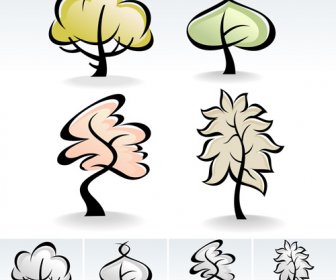 Niedliche Baum Vektorgrafiken Zeichnen