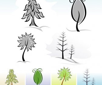 귀여운 나무 벡터 그래픽 그리기