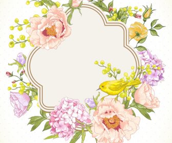 Drawing Spring Flower Vector Background Art