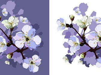 描かれた桃の花のクリエイティブベクター画像