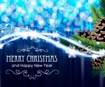 Dream Blue Christmas With New Year Shiny Background Art