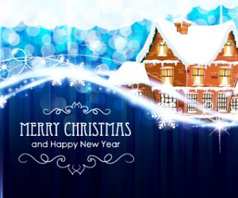 Dream Blue Christmas With New Year Shiny Background Art