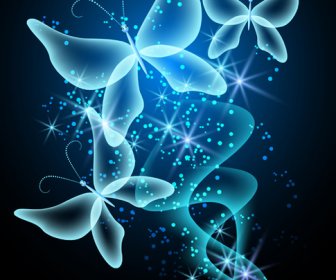 Dream Butterfly With Shiny Background Vector
