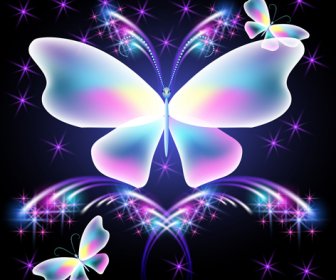 Traum-Schmetterling Mit Glänzenden Hintergrund Vektor