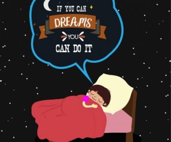 ฝันนอนเด็กไอคอนพื้นหลังดาวเป็นฉากหลัง