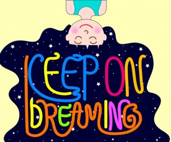 Dreaming Background Upside Down Kid Icon Starry Sky