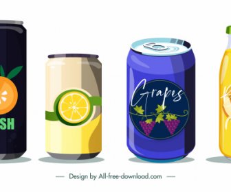 Drink Label Templates Fruit Sketch Flat Sign