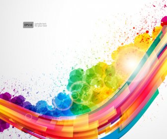 Dynamic Elements And Grunge Background Vector