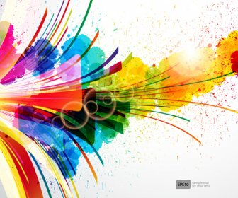 Dynamic Elements And Grunge Background Vector