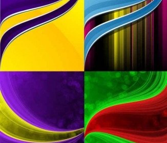 Dynamic Lines Background Colorful Vector Set