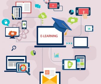 E Learning Concept Design With Infographic Style