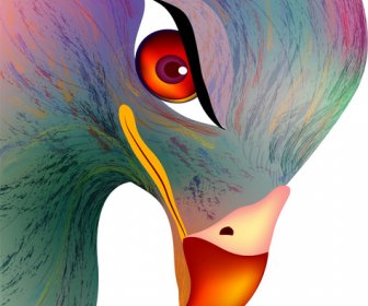 빨간 눈을 가진 독수리 얼굴
