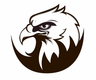 Icono De La Cabeza De águila Blanco Negro Plano Dibujado A Mano Boceto