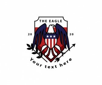 Plantilla De Logotipo De águila Plana Clásica Decoración Simétrica
