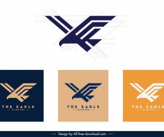 Logotipos De águia Esboço Geométrico Plano