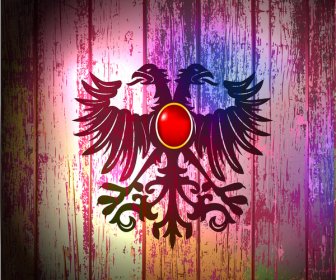 Eagle Symbol On Old Wooden Background