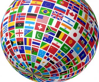 Earth And World Flags Vector Graphics